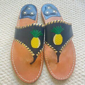 Jack Rogers Pineapple Navy Sandals 11M